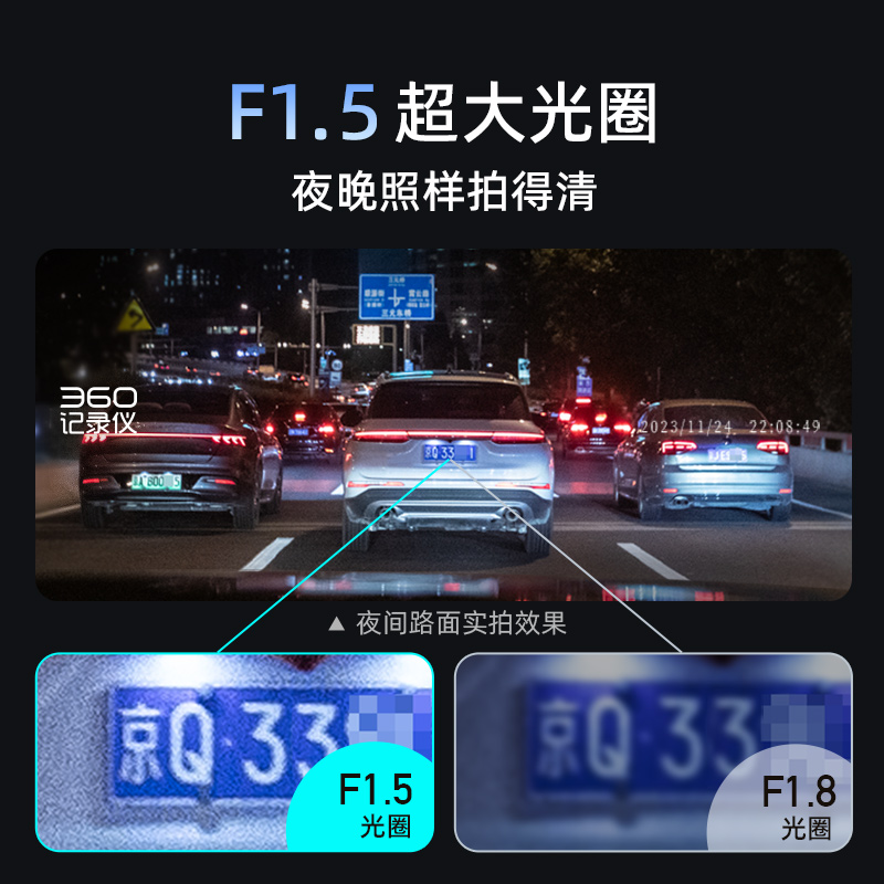 360行车记录仪2024新款免走线超高清夜视停车监控