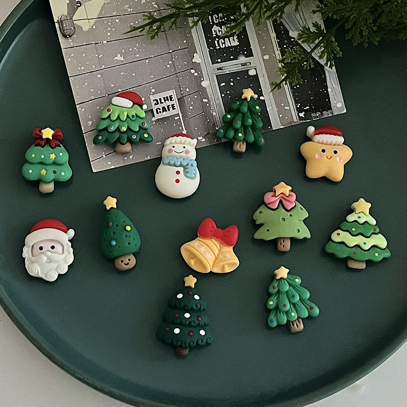 ins迷你可爱圣诞树磁吸图钉装饰冰箱贴磁性贴照片个性创意雪人