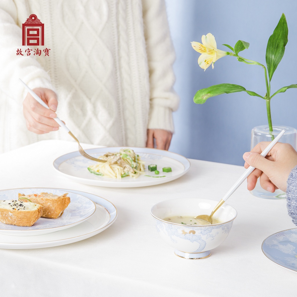 故宫淘宝｜松鼠葡萄纹碗碟盘子餐具套装骨瓷碗具乔迁生日新婚礼物