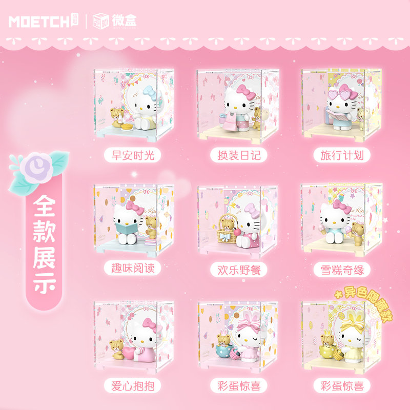 三丽鸥HelloKitty盲盒甜心玩伴凯蒂猫手办潮玩公仔摆件生日礼物女