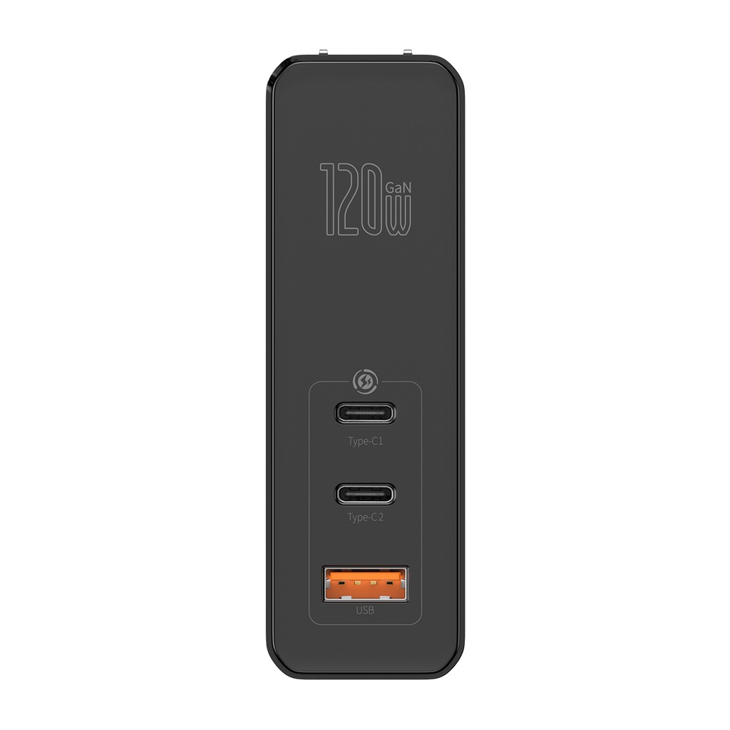 倍思 120W 氮化镓快速充电器 2USB-C 1USB-A