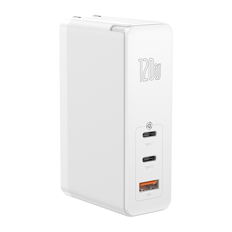 倍思 120W 氮化镓快速充电器 2USB-C 1USB-A