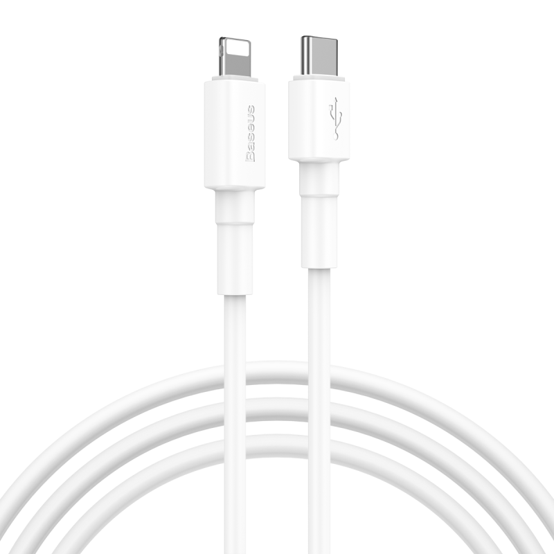 倍思小白系列iPhone快充线 20W 1m白色