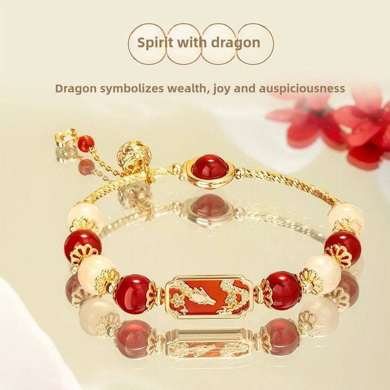 The Palace Museum Taobao | Red Rope Bracelet for Good Luck. Cultural and Creative Product from the Museum. A New Year Gift for the Year of the Snake and the Zodiac Year. A Birthday Gift for Girls.
