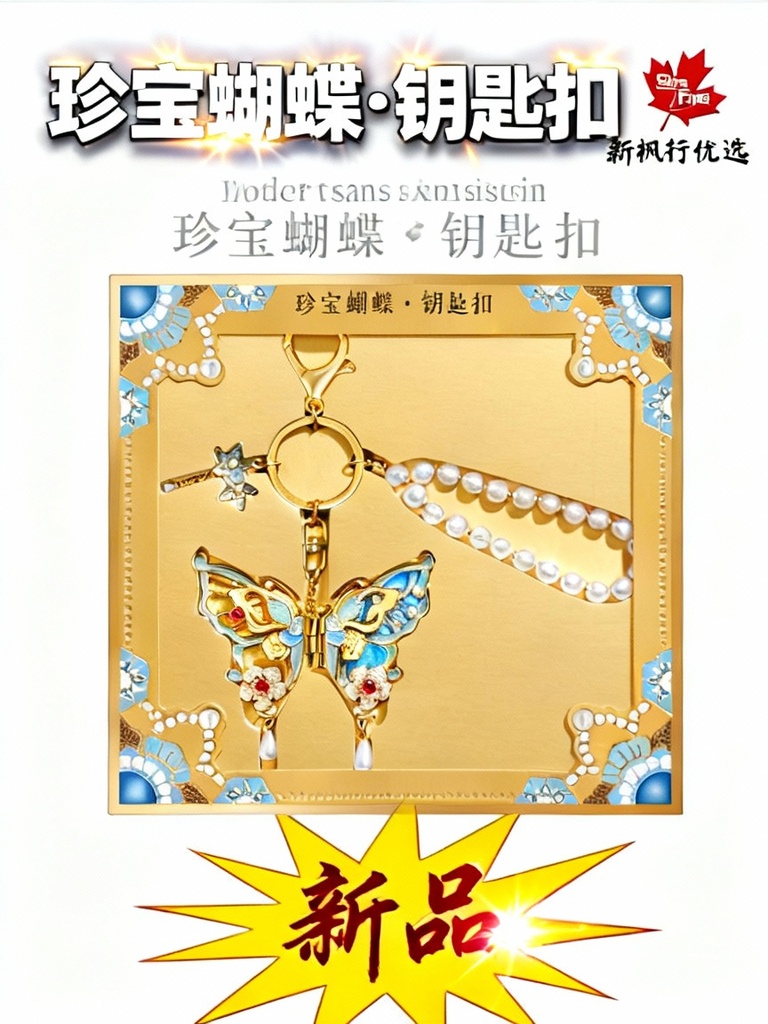 故宫淘宝｜珍宝蝴蝶钥匙扣挂件包挂博物馆文创生日礼物女生伴手礼