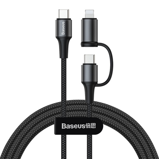 [CE0012] Baseus twins 2 in 1 cable Type-C to Type-C 60W Ip 20W Black