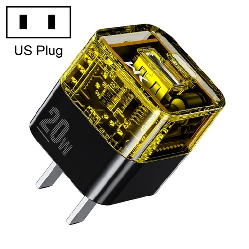 [SFWK0024] WEKOME WP-U149 20W 先锋USB+Type-C 双接口透明充电器，规格：美规