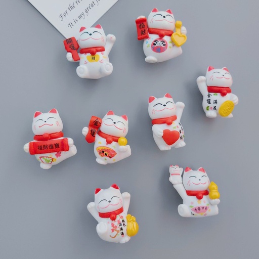 [TFWCQT00006] New Year festive maneki - neko magnet refrigerator stickers, cartoon three - dimensional magnetic message stickers for message boards and home decor stickers