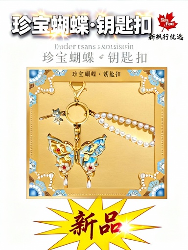 Forbidden City Taobao | Treasure Butterfly Keychain Pendant Bag Hanging Museum Merchandise Birthday Gift Girls Gift